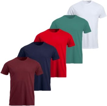 Kit 5 Camisetas Masculinas Básicas Algodão SORTIDAS
