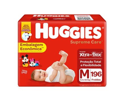 HUGGIES Fralda Supreme Care M – 196 fraldas, Cor: Vermelho