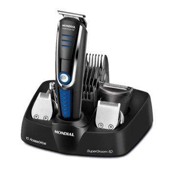 Aparador de Pelos Super Groom 10, Mondial, Preto/Azul, 6W, Bivolt – BG-03