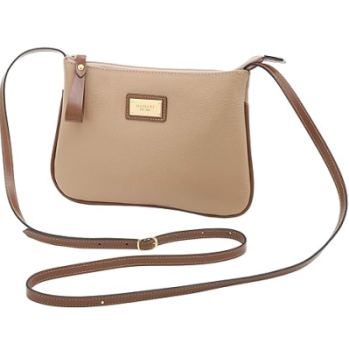 Bolsa Feminina Transversal Zíper Couro Legítimo Mariart 199