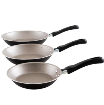 Conjunto de Frigideiras Antiaderente Tramontina de Alumínio Caribe Preto 3 Peças