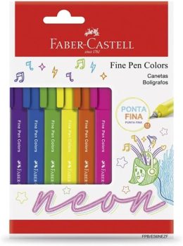 Faber-Castell FINE PEN COLORS – 6 CORES NEON, Modelo:FPB/ES6NEZF