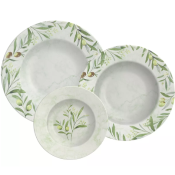 Jogo De Pratos Tramontina Porcelana Olivia 12 Pç Cor Decorada