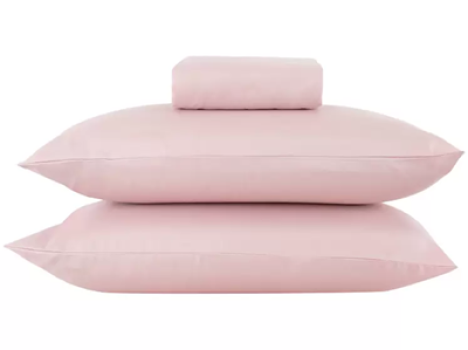 Jogo de Cama Casal Poliéster Marcelino Têxtil 400 Fios Hypercal Rosé 3 Peças