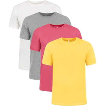 Kit 4 Camisetas 100% Algodão 30.1 Penteadas