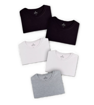 Kit Com 5 Camisetas Masculinas Básicas – Hering