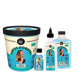 Lola Cosmetics Danos Vorazes Kit – Shampoo + Máscara + Leave-in + Óleo