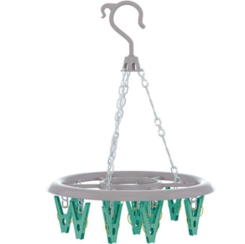 Mini Varal Redondo com 16 Prendedores na Verde, LAV6810, Flash Limp