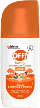 OFF Family, Spray Repelente de Mosquitos e Insetos, Até 4h de proteção, Não Oleoso, Testado dermatologicamente, 100ml