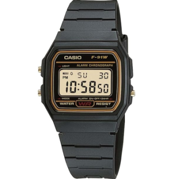 Relógio Masculino Casio Vintage F91WG9QDF, Preto