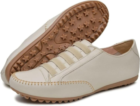 Tênis Feminino Mocatênis de Couro Legítimo Bege – número 33 até 42