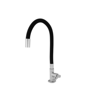 Torneira para Cozinha Gourmet de Mesa Nell – Flexível Cromada e Preta AM02