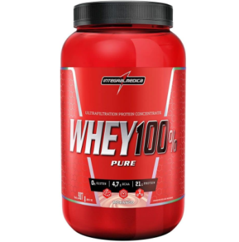 Whey 100% Pure 900g Integralmedica – Morango