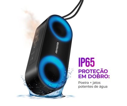 Caixa de Som Speaker, Aiwa, Bluetooth, Luzes Multicores, IP65 – AWS-SP-01