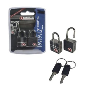 Jogo 2 Cadeados TSA com Chave Twin Pack Travel TSA Papaiz