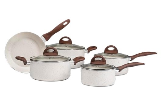 Jogo de Panelas 5 Peças Ceramic Life Granada com Fundo de Indução Brinox – Vanilla