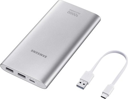 Bateria Externa, 10,000Mah USB Tipo C Prata, Samsung, EB-P1100CSPGBR, Prata