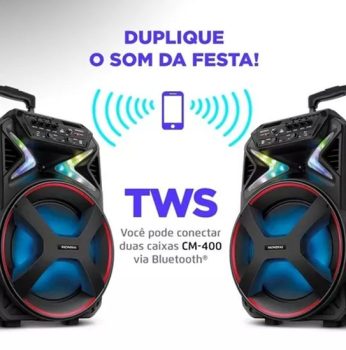 Caixa Amplificada Connect Lights Cm-400 Preta Mondial Bivolt Cor Preto 110V/220V