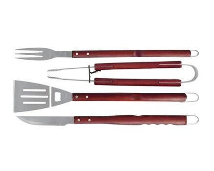 Conjunto Para Churrasco 4 Peças Cabos Compridos Mor