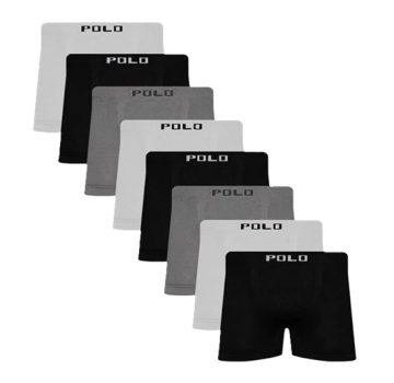 Kit 8 Cueca Boxer Microfibra Polo Star Sortida – V1