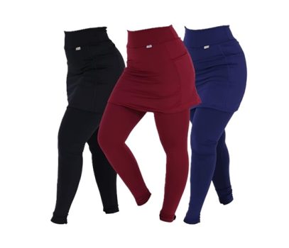 Kit 3 Leggings Saia Suplex Peluciada Termica Tapa Bumbum – Vermelho e Branco