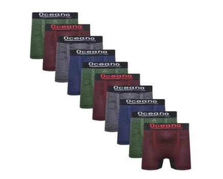 Kit 10 Cueca Boxer Microfibra Box Sortida Ocean