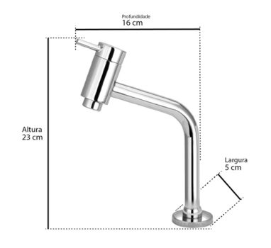 Torneira Link Bica Baixa Metal Cromado Banheiro Lavabo Pia