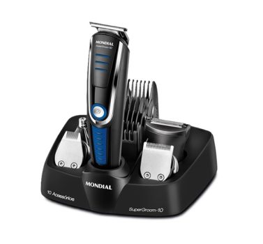 Aparador de Pelos Super Groom 10, Mondial, Preto/Azul, 6W, Bivolt – BG-03