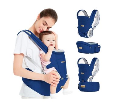 Brastoy Mochilas Canguru Carregador De Bebê Portador Ergonômico 3 Em 1 (Azul Marinho)