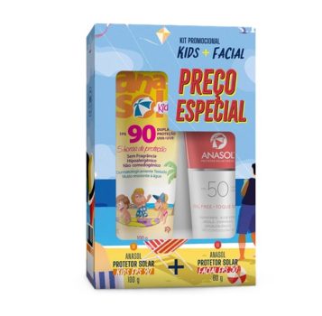 Kit Anasol FPS 90 Kids Corpo 100g + FPS 50 Facial 60g