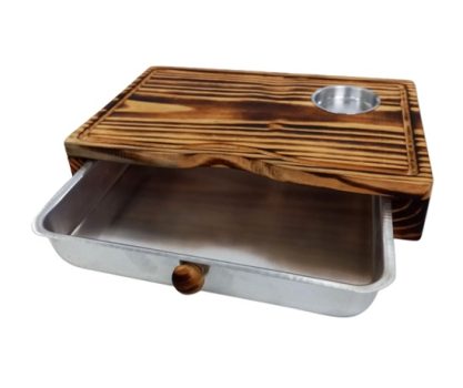 Tábua Inteligente De Carne Para Churrasco Madeira C/Gaveta