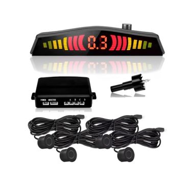 Sensor de Estacionamento Sensor de Ré Universal com 4 Sensores Ultrassônicos, Display Digital e Kit de Instalação Completo – Para Carros, Picapes e SUVs – ARIKON