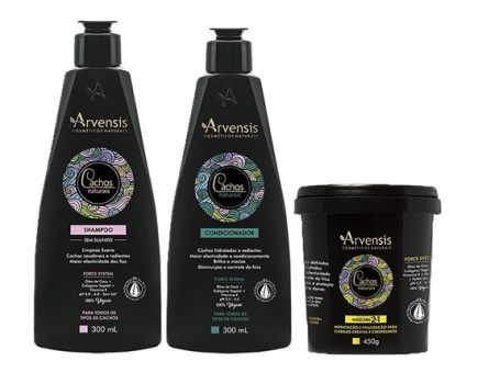 Kit Arvensis Cachos Naturais Shampoo + Condicionador 300ml + Máscara 2×1-450g