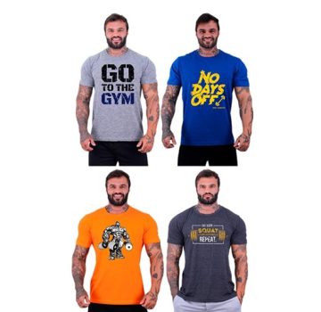 Kit 4 Camisetas Tradicional Masculina Clássica MXD Conceito Básica Camisas Estampas Algodão