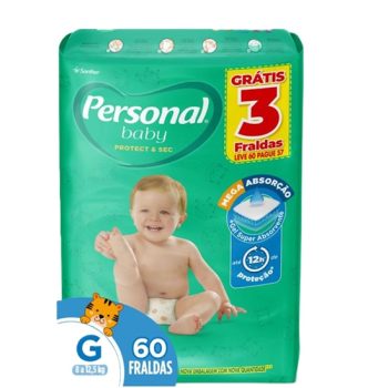 Personal Fralda Baby Protect&Sec G Leve 60 Pague 57 Unidades
