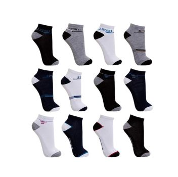 Meias Masculina Soquete Estampadas Algodão Kit 12 Pares