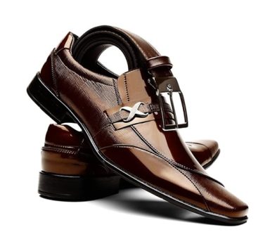 Kit Sapato Social Masculino Premium Classic Confort + Cinto Social