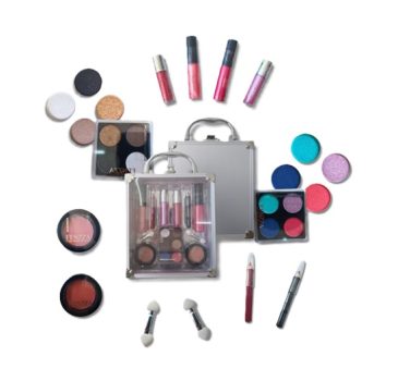 Mini Maleta De Maquiagem Femme Prata 12 Itens Makes – Fenzza