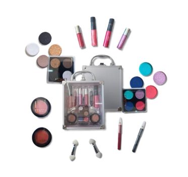 Mini Maleta De Maquiagem Femme Prata 12 Itens Makes – Fenzza