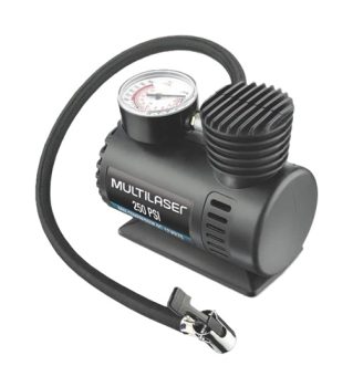 Compressor de Ar 12v Vazão 15l + Min 250psi 3 Bicos Adaptadores Multilaser – AU601
