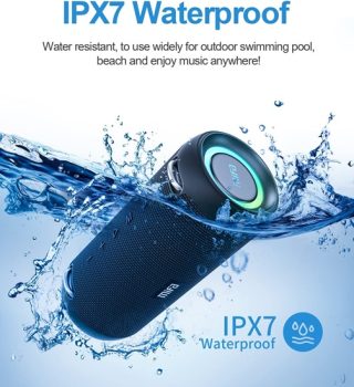 MIFA A90 Caixas de Som Portáteis Bluetooth, Alto-falante Bluetooth portátil IPX7 à prova d’água, 60W Bass, Emparelhamento estéreo sem fio, Mic embutido, Suporte Micro SD, USB, AUX-in, USB-C Charing