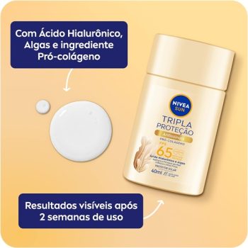 NIVEA SUN Protetor Solar Fluido Facial Tripla Proteção Antissinais FPS 65 40ml