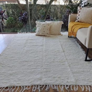 Tapete Artesanal Básico Peludo Algodão Cru Sala Quarto 1,50 x 2,00