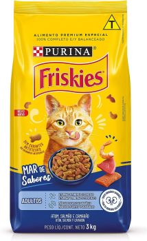 Purina Nestlé Friskies Ração Seca Para Gatos Adultos Peixes E Frutos Do Mar 3Kg