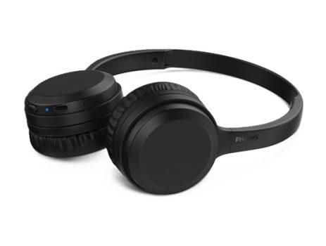 Headphone Philips bluetooth on-ear com microfone e energia para 15 horas na cor preto TAH1108BK/55