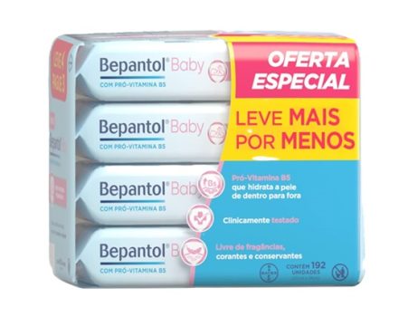 Bepantol Baby Pacote de Lenço Umedecido Bepantol, Toalha Umedecida, Lenço Umedecido Recem Nascido, Leve 4 pague 3, Branco
