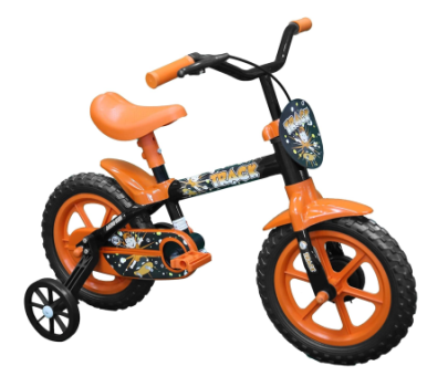 Bicicleta Arco Iris Infantil Aro 12 Preto e Laranja Track Bikes