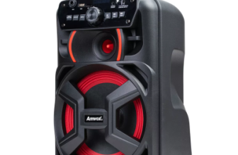 Caixa Amplificada Amvox Aca 221 Portátil C Bluetooth Bivolt Cor Preto 110V/220V