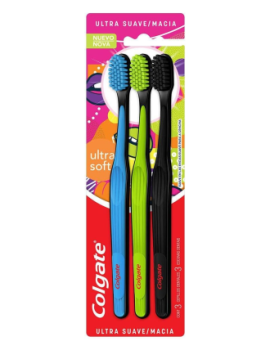 Colgate Escova Dental Colgate Ultra Soft, 3 Unidades, (cores sortidas)