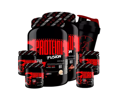 Combo Duplo Whey Fusion + 2x Bcaa + 2x Creatina + Shaker
